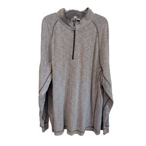 Tommy bahama mens grey modal blend quarter zip pull over